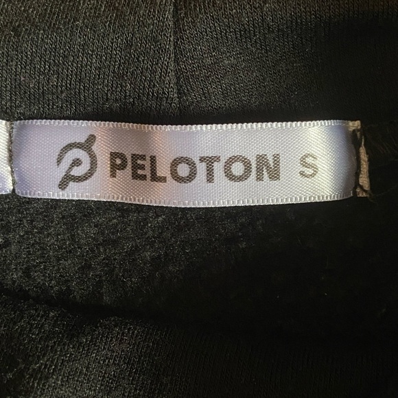 Peloton Black Cozy Hoodie Pocket Pullover Sweatshirt with Silver Logo Size Small - Picture 9 of 10